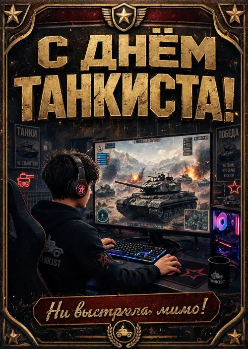 Открытка С днем танкиста #71