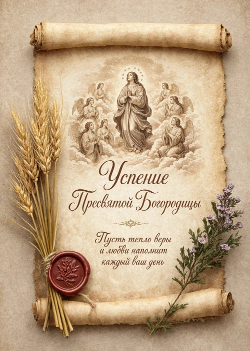 Открытка Успение Пресвятой Богородицы #25