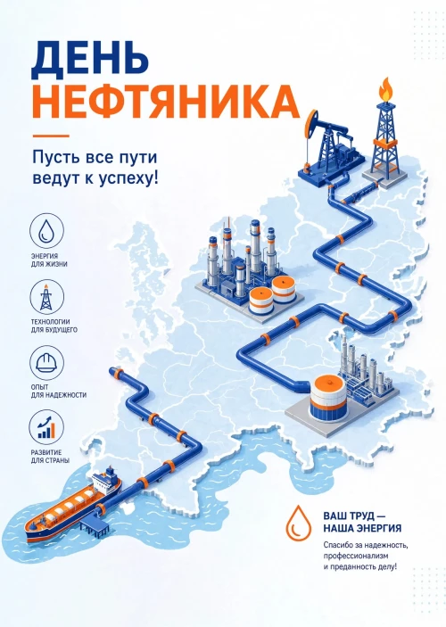 Открытка С Днём Нефтяника #46