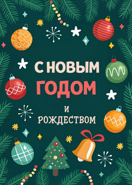 Открытка "С Новым годом и рождеством #19"
