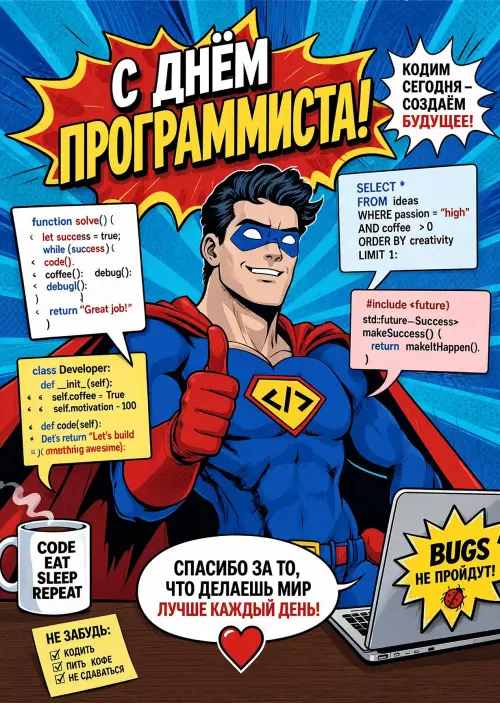 Открытка С Днём Программиста #15