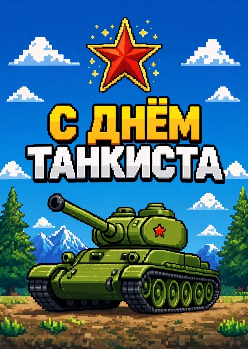 Открытка С днем танкиста #14