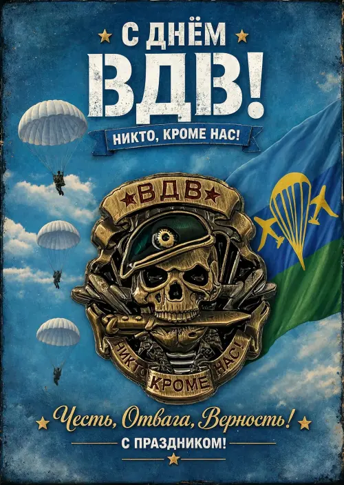 Открытка c днем ВДВ #6