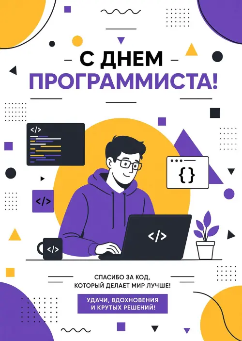 Открытка С Днём Программиста #17