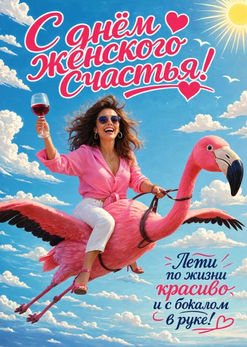 открытка с Днем Женского Счастья-36