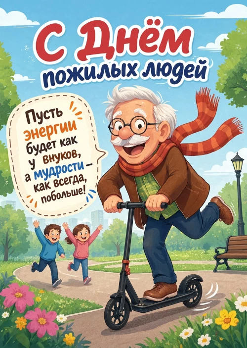 Открытка с Днем Пожилых Людей-1