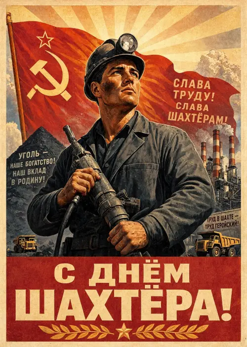 Открытка с Днем Шахтера #10