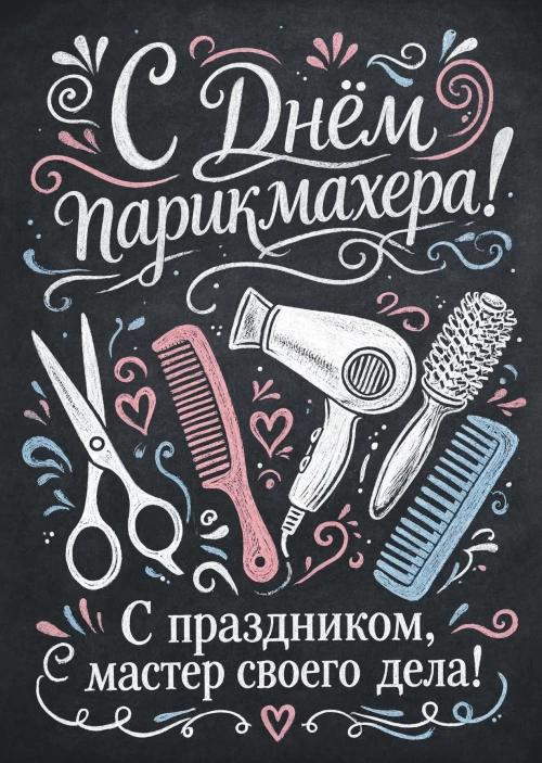 Открытка С днем парикмахера #39