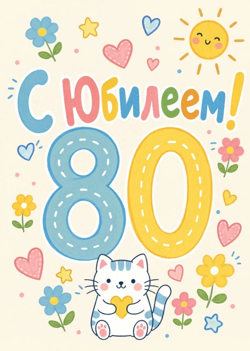 Открытка "С юбилеем 80 лет" #37