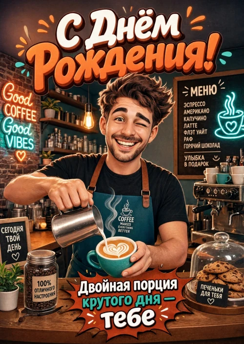 Открытка "С днём рождения парню" #42