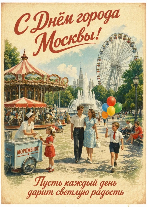 Открытка "С Днём Города Москвы" #10