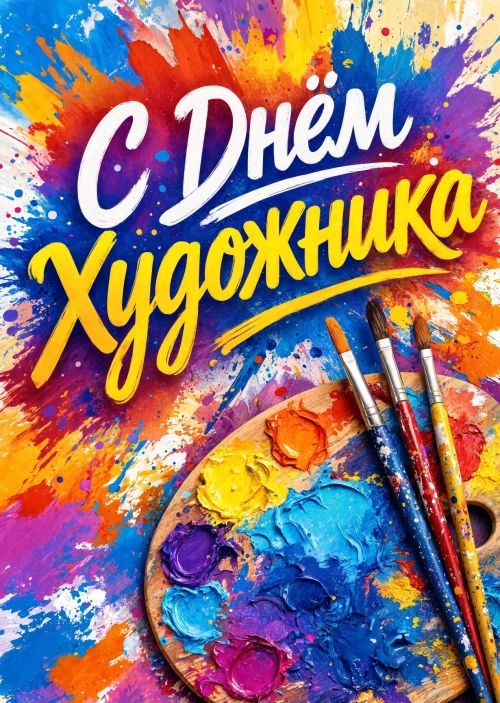 Открытка с Днем Художника-3