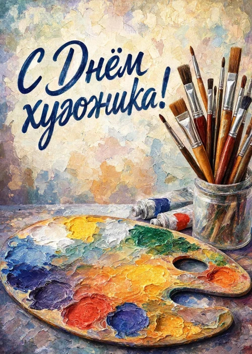 Открытка с Днем Художника-22