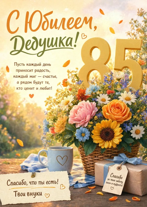 Открытка "С юбилеем дедушка 85 лет" #88