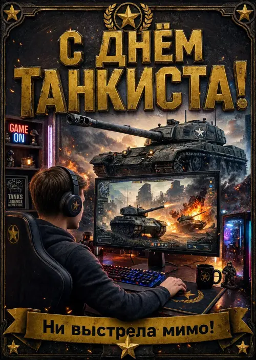 Открытка С днем танкиста #68