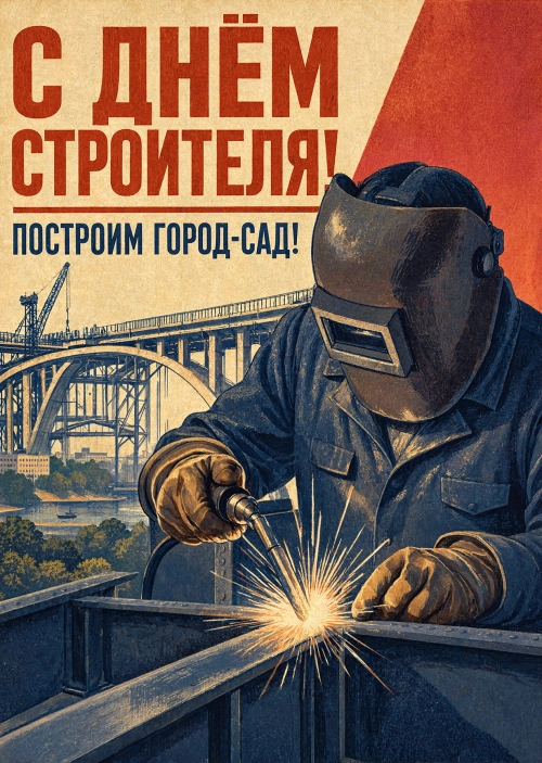 Открытка с днем строителя #35