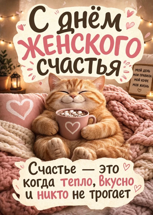 открытка с Днем Женского Счастья-19