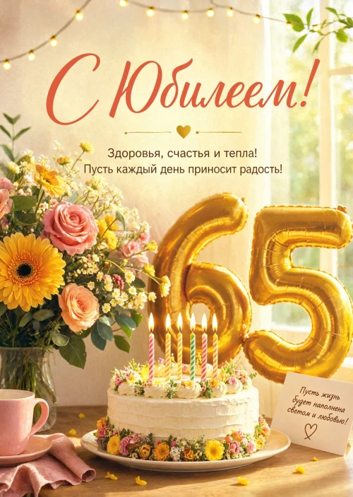 Открытка "С юбилеем 65 лет" #61