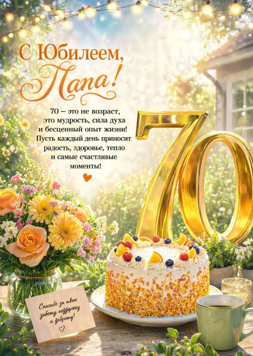 Открытка "С юбилеем папа 70 лет" #53