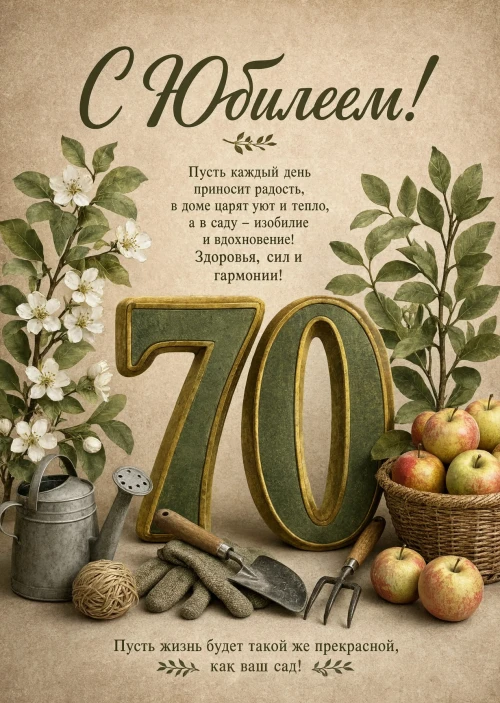 Открытка "С юбилеем 70 лет" #15