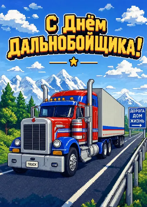 Открытка с Днем Дальнобойщика #11