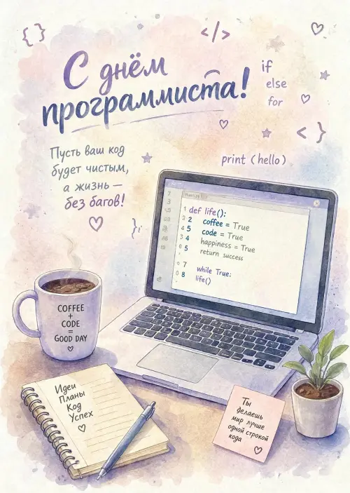 Открытка С Днём Программиста #16
