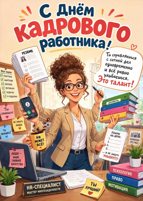 открытка с Днем Кадрового Работника-12