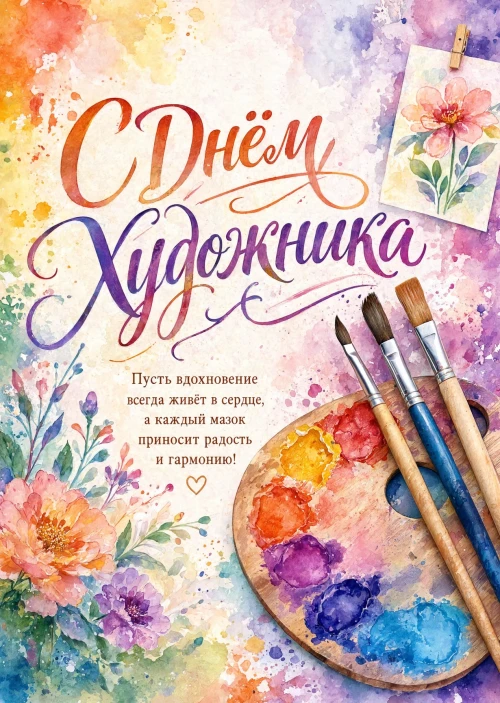 Открытка с Днем Художника-1