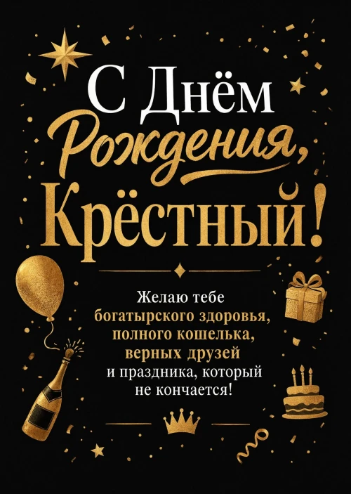 Открытка С Днём Рождения Крестный #2-2