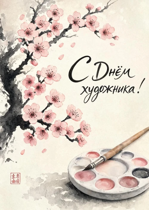 Открытка с Днем Художника-27