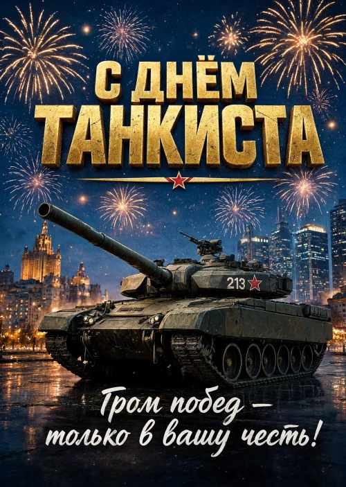 Открытка С днем танкиста #2