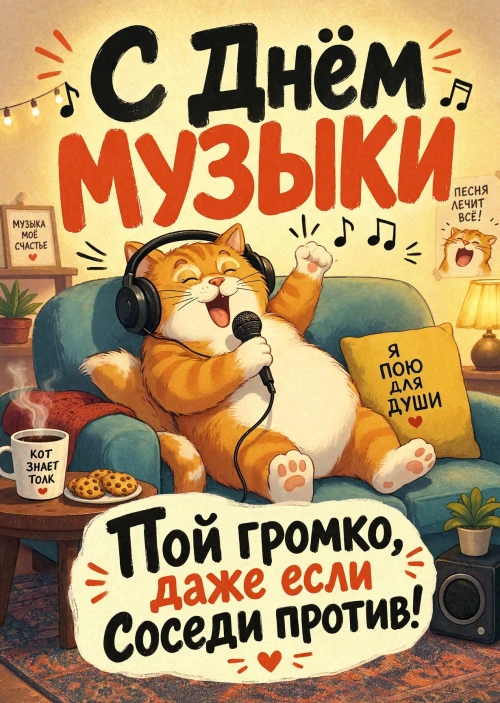 Открытка с Днем Музыки-1