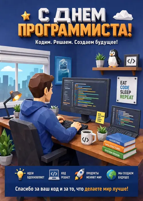 Открытка С Днём Программиста #19