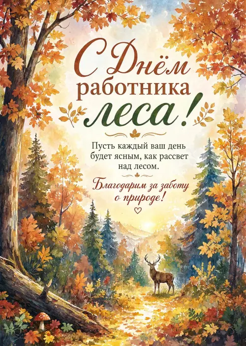 Открытка С Днём Работника Леса #5