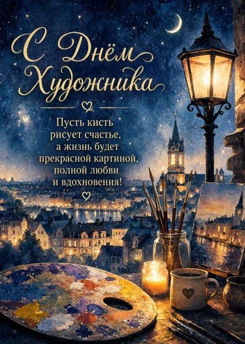 Открытка с Днем Художника-13