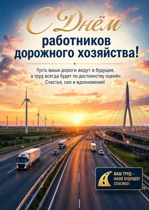 открытка с Днем Работника Дорожного Хозяйства-21