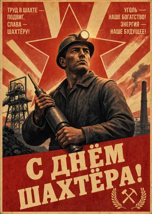 Открытка с Днем Шахтера #5