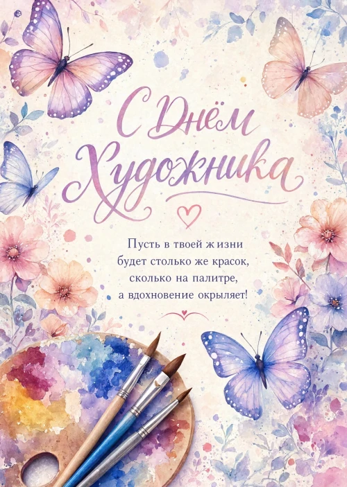 Открытка с Днем Художника-6