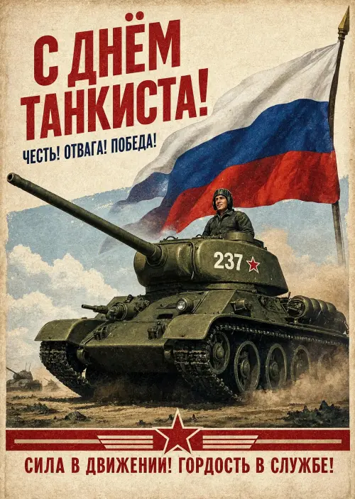 Открытка С Днём Танкиста #79