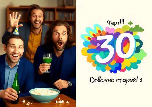 Открытка 30 лет